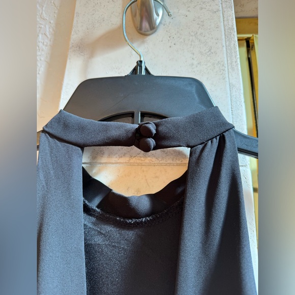 Lulus Small Black Slip Dress Lace Hem Halter Neck Romantic Coquette - Picture 8 of 8